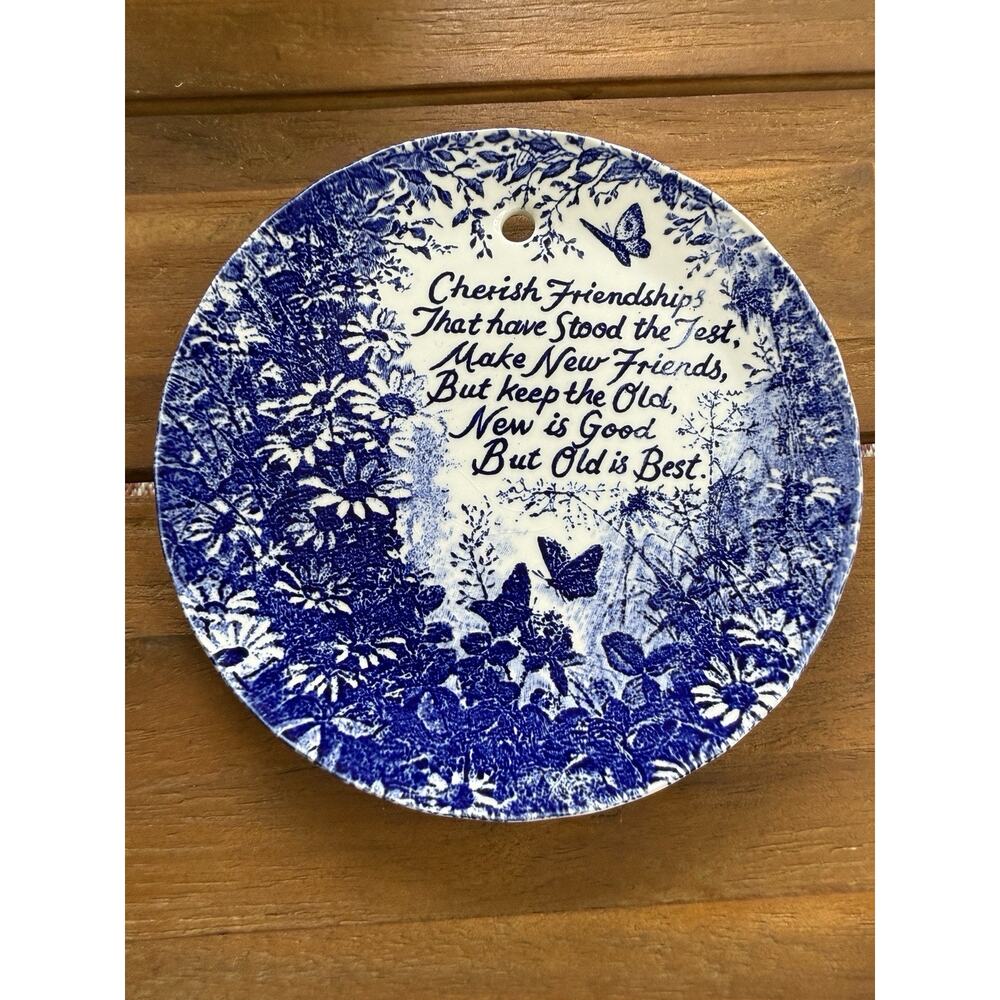 Vintage Royal Crownford Ironstone Decorative Collector Plate Cherish Friends 6”